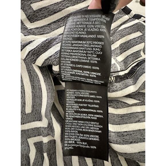 GP & J Baker X H&M Black & Ivory Geometric Print Dress SZ 10 - Picture 7 of 10